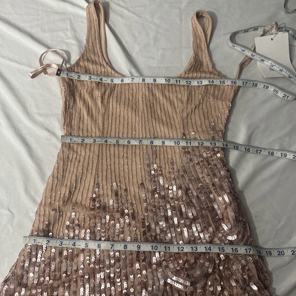 NWT Mac Duggal [ 6 ] 94195 Asymmetrical Scallop Hem Embellished Dress Rose J1867 - Picture 6 of 16